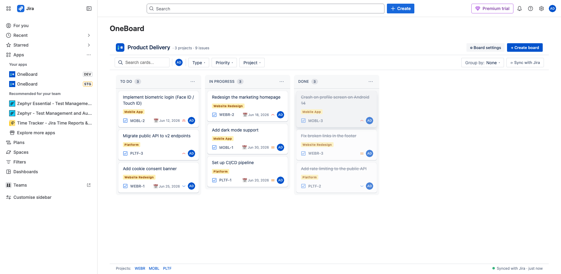 OneBoard screenshot